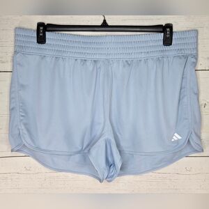 adidas Pacer Knit High Rise Training Shorts Women's Size 3X Light Blue